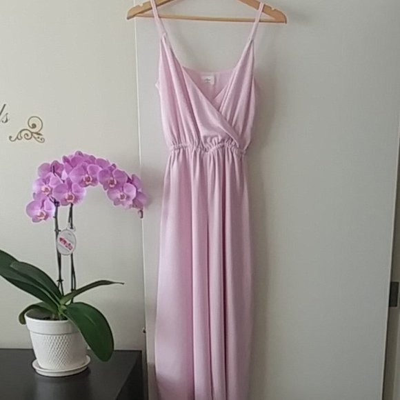 Aritzia Wilfred Melodie Jumpsuit V-Neck Wide Leg Blush Pink - Picture 4 of 16